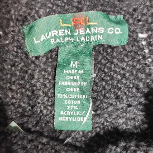 LRL Lauren Ralph Lauren knit sweater women's size M black colour turtle neck NWT - Picture 5 of 11